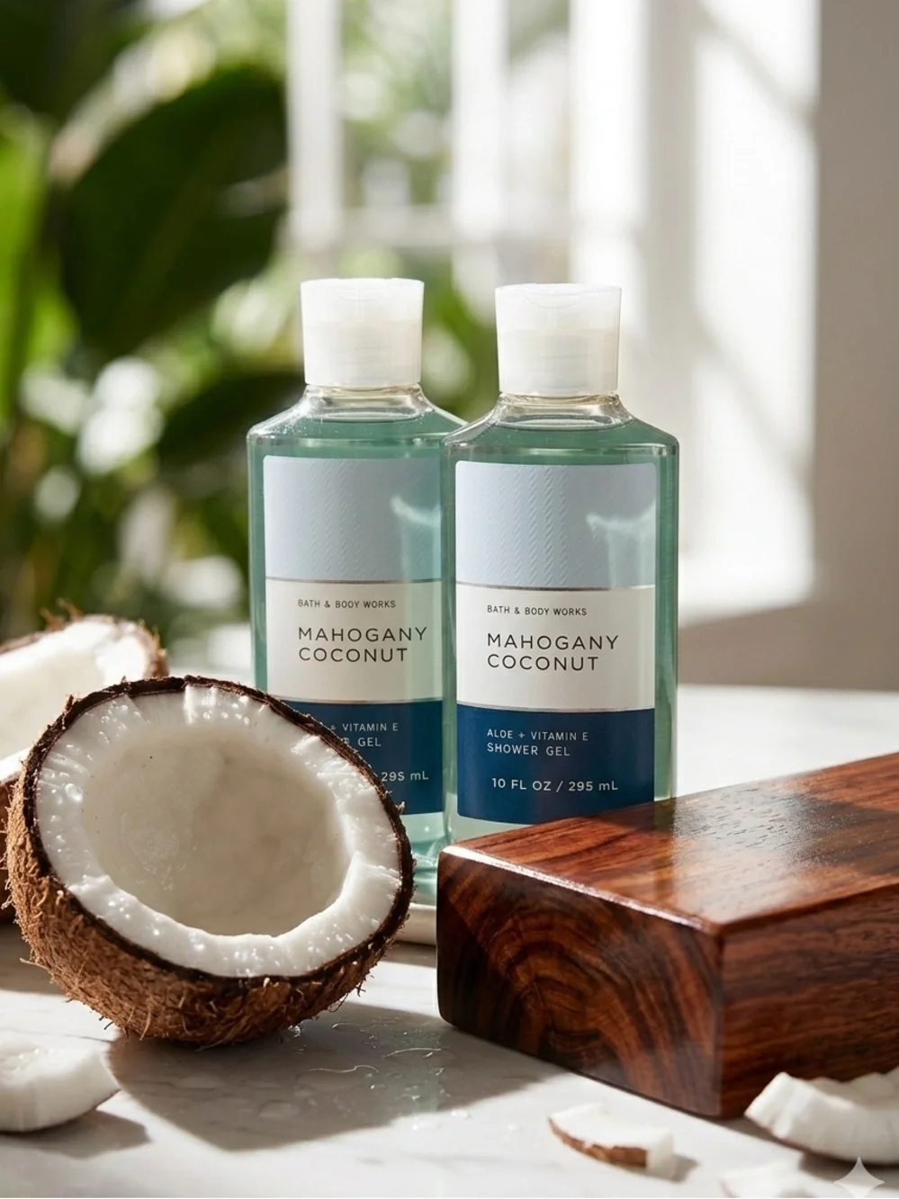 BBW Mahogany Coconut Shower Gel 2 Pack Set - Retired Rare Discontinued Scent